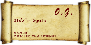 Olár Gyula névjegykártya